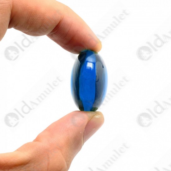 BLUE Round Naga-eye Thai Holy Real Amulet Gemstone 100% Authentic Size-L