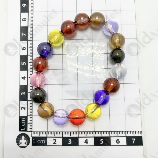 Bracelet Multi Color 10mm Naga-eye Khaw Thai Holy Amulet Gemstone 100% Authentic